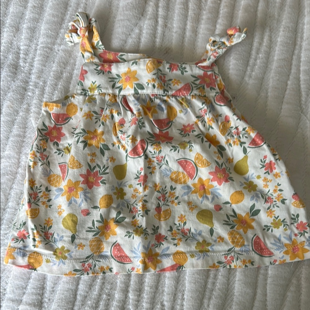 Floral Kids Top with Fruit Print